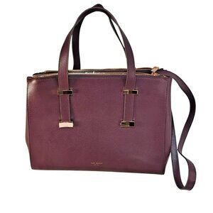 Ted Baker Alexiis Large Tote Bag Purple Leather NWOT Shoulder Strap Hardware‎